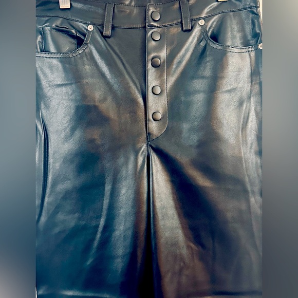 BLANK NYC BLACK The Baxter Straight In Nowhere Road VEGAN LEATHER CROP PANT 29 - Picture 7 of 10